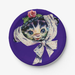 Kätzchenkatze in einem Kätzchen Pappteller