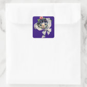 Kätzchenkatze in einem Kätzchen Quadratischer Aufkleber (Tasche)