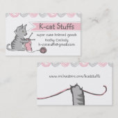 Kätzchenkatzen-Stricknadel-Garnstricker Visitenkarte (Vorne/Hinten)
