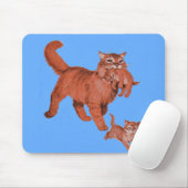 Kätzchenmama der 50er und kleine Kätzchen Mousepad (Mit Mouse)