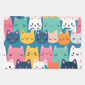Kätzchenmuster, farbiges Schleifpapier Geschenkpapier Set (Vorderseite)