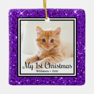 Kätzchens 1. Weihnachten 2 Foto Keramikornament