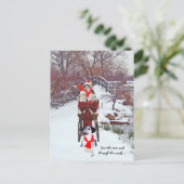 Kätzchens Sleigh Ride Postkarte (Stehend Vorderseite)