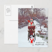 Kätzchens Sleigh Ride Postkarte (Vorne/Hinten)