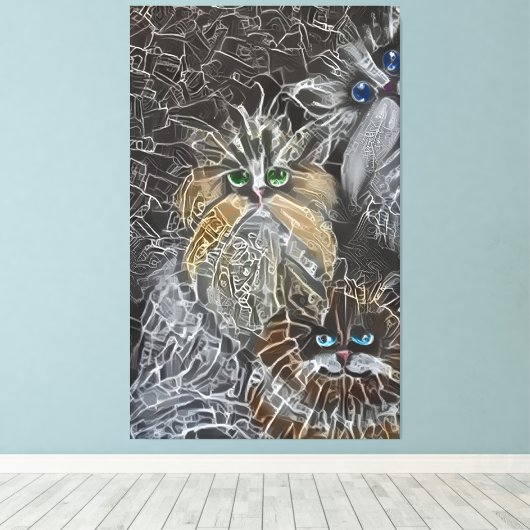 Katze3 - Fotoabomb Leinwanddruck (Insitu (Holzboden))