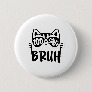 Katze 100. Schullehrer Jungen 100 Tage Button
