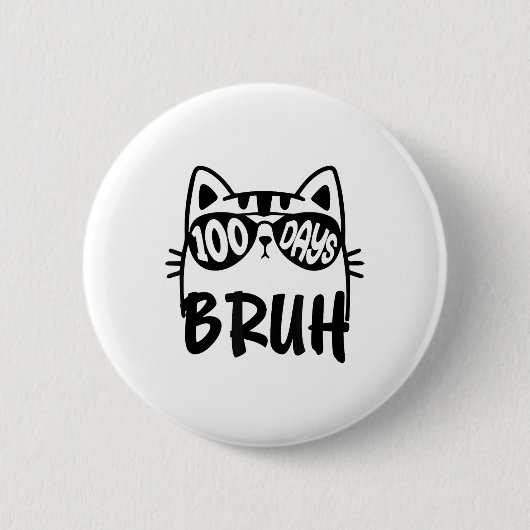 Katze 100. Schullehrer Jungen 100 Tage Button (Vorderseite)