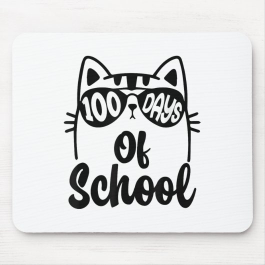 Katze 100. Schullehrer Kinder 100 Tage Mousepad (Vorne)