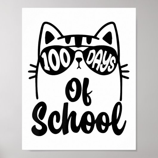 Katze 100. Schullehrer Kinder 100 Tage Poster (Vorne)