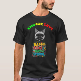 Katze 100 Schultag T-Shirt