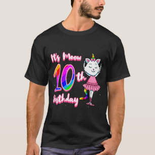 Katze 10. Geburtstagspartyhut Ballerina Fell Tier T-Shirt
