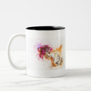 Katze 1 zweifarbige tasse