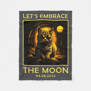 Katze 2024 Totale Sonnenfinsternis Umarme Mond Lus Fleecedecke