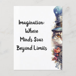 Katze 2 Kätzchen mit Rose und Oberhut Wasserfarbe Postkarte