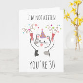 Katze, 30. Geburtstagskarte Karte (Gelbe Blume)