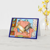 Katze 381 Note Card Karte (Gelbe Blume)