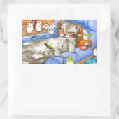 Katze 388 rechteckiger aufkleber (Tasche)