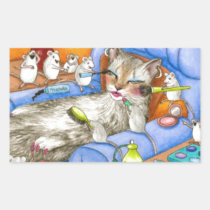 Katze 388 rechteckiger aufkleber