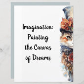 Katze 3 Kätzchen mit Rose Aquarell (Vorne/Hinten)