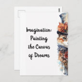 Katze 3 Kätzchen mit Rose Aquarell Postkarte (Vorne/Hinten)