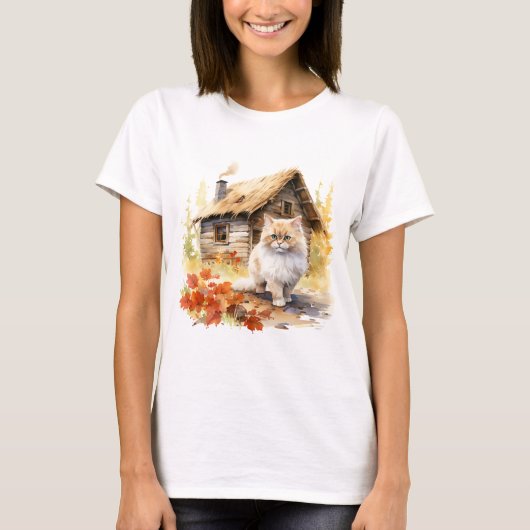 Katze 4 im Herbst T - Shirt (Vorderseite)