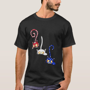 Katze 4. Juli Amerikanische Flagge Rot Weiß Blau F T-Shirt