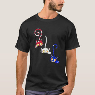 Katze 4. Juli Amerikanische Flagge Rot Weiß Blau F T-Shirt