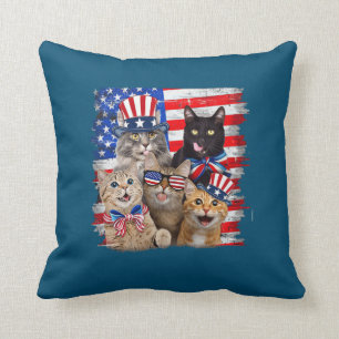 Katze 4. Juli Freedom American Flag Sonnenbrille Kissen