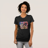 Katze 4. Juli Freedom American Flag Sonnenbrille T-Shirt (Vorne ganz)