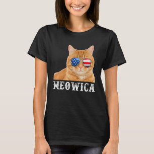 Katze 4. Juli Kitten Merica US amerikanische Flagg T-Shirt