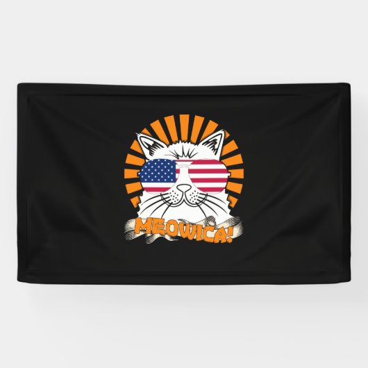 Katze 4. Juli Meowica Banner (Horizontal)
