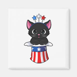 Katze 4. Juli Meowica Kitten American Patriotic Magnet