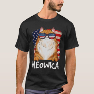 Katze 4. Juli Meowica Merica Kätzchen Katze Usa Am T-Shirt