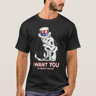 Katze 4. Juli Onkel Sam Hut USA  Katze T-Shirt