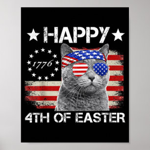 Katze 4. Juli S Meowica Merica Männer USA Amerikan Poster