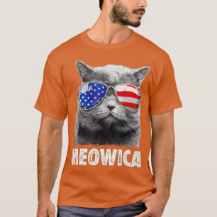 Katze 4. Juli Shirts Meowica Merica Männer USA