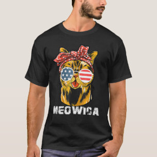Katze 4. Julys Meowica Merica USA Amerikanische Fl T-Shirt