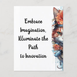 Katze 4 Kitten mit Rose Aquarell Postkarte