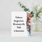 Katze 4 Kitten mit Rose Aquarell Postkarte (Stehend Vorderseite)