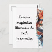 Katze 4 Kitten mit Rose Aquarell Postkarte (Vorne/Hinten)