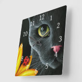 Katze 510 quadratische wanduhr (Winkel)