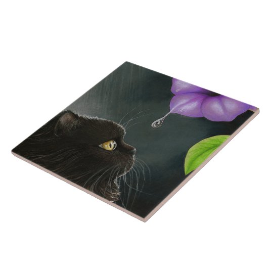 Katze 514 Schwarzpersisch Fliese (Seite)