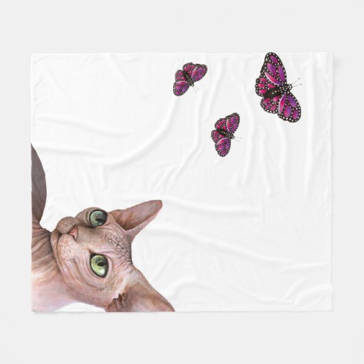 Katze 578 Sphynx Fleecedecke (Vorderseite (Horizontal))