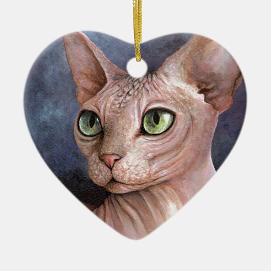 Katze 578 Sphynx Keramikornament (Vorne)