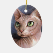 Katze 578 Sphynx Keramikornament (Vorne)