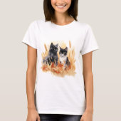 Katze 5 im Herbst T - Shirt (Vorderseite)