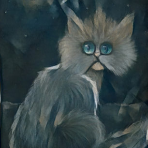 Katze 5 - kalte Nacht Fotoplatte