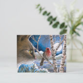 Katze 600 Vögel Postkarte (Stehend Vorderseite)