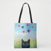 Katze 606 Katzenschmetterlinge Tasche (Vorderseite)