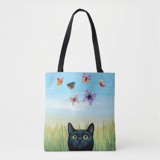 Katze 606 Katzenschmetterlinge Tasche (Vorderseite)